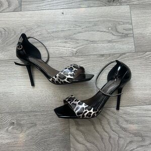 Leopard Print Black Heels